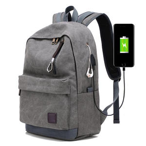 Mochila Personalizada al por Mayor con Carga USB, Mochila de Lona para Viajes, para Estudiantes de Secundaria y Preparatoria - Product Image 2