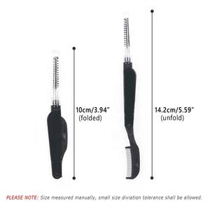 2 en 1 peigne métallique pliable et brosse de doublage en nylon Teasing Out Hackle Feather Fiber Dubbed Legs Wings Body Fly Tying Tools - Product Image 2