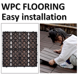 Dalles de terrasse carrées en WPC à prix de gros, pour patio, à assembler soi-même, revêtement de <span class=keywords><strong>sol</strong></span> composite WPC extérieur à clipser, pour usage domestique - Product Image 2