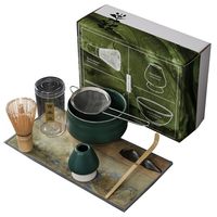 Logo personnalisé 4 à 7 pièces bol à Matcha accessoire de cérémonie thé japonais Matcha bambou biologique fouet Chasen Matcha Kit avec bec verseur
