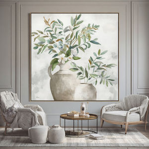 Peinture murale décorative pour restaurant, vase nature morte, plantes, <span class=keywords><strong>fleurs</strong></span>, impression, art mural pour salon - Product Image 1