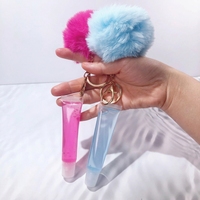 Gloss à lèvres minéral végétalien personnalisé avec logo, porte-clés peluche, saveur fruitée, rouge à lèvres pour enfants