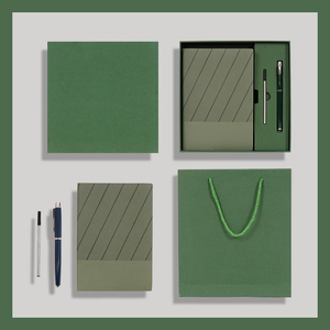 Cahier de notes A5 en cuir de luxe avec logo personnalisable Journal Gift Sets Hardcover Notebook Set for Employee Workers Staff - Product Image 3