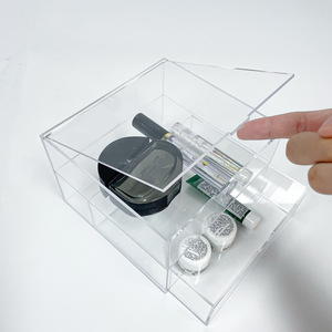 Acrylic <b>Storage</b> Box Double Layer Transparent <b>Drawer</b> Cosmetic Organizer 17.5x16.5x11.5cm With <b>Drawers</b> - Product Image 1