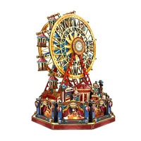 Modèle d'assemblage 3D en bois de la Grande Roue du Parc de la Montagne Russe, jouet éducatif fait main avec moins de 50 pièces, pour les 14 ans et plus, cadeau et décoration