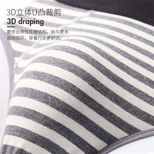 Caleçons pour hommes en coton respirant, slips rayés, sous-vêtements sexy pour hommes - Product Image 4