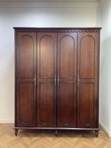 <span class=keywords><strong>Armario</strong></span> de Madera Maciza de Caoba Estilo Americano Vintage de 4 Puertas, <span class=keywords><strong>Armario</strong></span> de Almacenamiento de Ropa para Dormitorio - Product Image 6