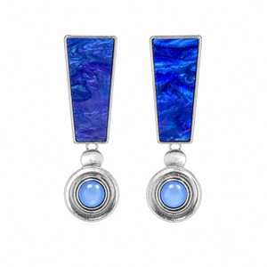 Gradient Starry Blue Geometric <b>Stud</b> <b>Earrings</b> Luxury Vintage Round Drop <b>Earrings</b> Bohemian Vacation Fashion Jewelry For Women - Product Image 5