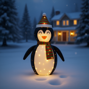 Figura di Pinguino LED 3 Piedi, Illuminazione Decorativa Natalizia, Luce Bianca Calda per Uso Interno ed Esterno - Product Image 2
