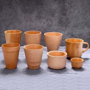 Top Grade Natural Solid Wood Tea Cup 4 Pack,Wooden Teacups Coffee <b>Mug</b> Wine <b>Mug</b> for Drinking Tea Coffee Wine <b>Bee</b> Wooden Tea Cups - Product Image 5