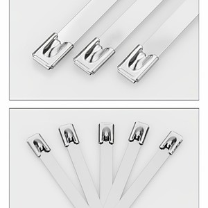Attaches-câbles en acier inoxydable Zhichen 10 mm x 0,25 mm, autobloquantes, métalliques, résistantes aux hautes températures, pour le regroupement de câbles - Product Image 2