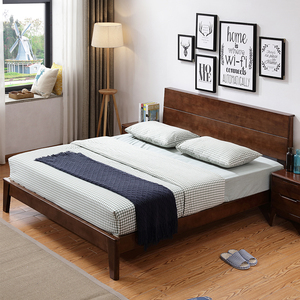 Mueble de dormitorio moderno europeo, cama sencilla de madera de roble macizo, <span class=keywords><strong>2019</strong></span> y 1,8 metros, gran oferta, 1,5 - Product Image 3