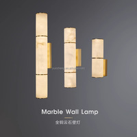 Applique murale LED moderne et minimaliste pour chambre d'hôtel, salon, salle de bain, restaurant, chambre à coucher - Alabâtre naturel, cuivre, chevet