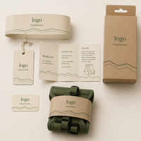 Benutzerdefiniertes Logo Hundegeschirr Retail-Branding 350 g/m² Glattes Karton Zweifarbig bedrucktes Baumwollband Gestanztes Papier-Hangtag mit Loch