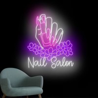 Enseigne au néon personnalisée LED, salon de coiffure, ongles, enseigne lumineuse au néon, salon de beauté, magasin, bar, fournitures pour fêtes, enseigne au néon LED, logo personnalisé