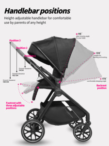 <span class=keywords><strong>Passeggino</strong></span> 2-in-1 Tutto-in-Uno con <span class=keywords><strong>Culla</strong></span>, Seduta Reversibile e Manubrio Regolabile per Neonati e Bambini - Product Image 5