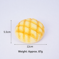 Jouet en PU souple à rebond lent, jouet alimentaire simulé, grand pain en forme de pain ananas, modèle anti-stress à presser PU-DMB-1687 pour tous les âges