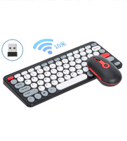 Macaron Keyboard Mini 78 tombol, papan ketik dan Mouse nirkabel 2.4G untuk Android IOS MAC Win