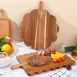 Bandeja de Servir de Madera, Forma Irregular, Madera Maciza, Plato para Desayuno, Uso en Hoteles, Fiestas de Café y Té - Product Image 2
