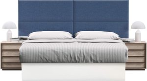 Tête <span class=keywords><strong>de</strong></span> <span class=keywords><strong>lit</strong></span> rembourré en tissu faux cuir, pour décoration intérieure, blanc, taille King - Product Image 2
