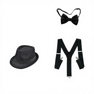 Costume de l'Époque de Gatsby pour <span class=keywords><strong>Homme</strong></span> des Années 20, Accessoires des Années 20, Vêtements en Polyester Noir - Product Image 4