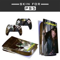Disque Version Numérique Compatible PS5 Console Controller Skin OEM Carton Cyberpunk PS5 Sticker Cover