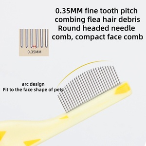 Manico personalizzato in Silicone con ago in metallo pettine per Pet pulizia del viso portatile piccolo pettine per la pulizia di pulci e insetti - Product Image 4