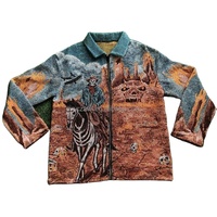 Vêtements pour hommes, vestes et manteaux personnalisés en tapisserie, tailles plus grandes, tissage jacquard, fermeture éclair, veste bomber en satin épais pour hommes, veste en tapisserie pour hommes