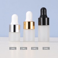 Flacon compte-gouttes en verre dépoli pour cosmétiques et huiles essentielles, 1ml, 2ml, 3ml, 5ml – Nouveau flacon en verre avec compte-gouttes pour mini-échantillons de sérum