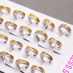 Powell 2023 Fashion Waterproof Earings Jewelry Women Accessories Rhodium Gold Plated Stainless Steel Hoop Earrings