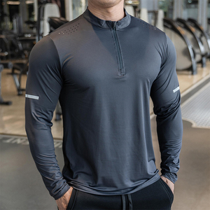 Maglietta Sportiva Personalizzata a Rapida Asciugatura con Zip 1/4, T-Shirt da Golf, <span class=keywords><strong>Abbigliamento</strong></span> <span class=keywords><strong>Sportivo</strong></span> a Maniche Lunghe, Maglie da Jogging per <span class=keywords><strong>Uomo</strong></span> - Product Image 3