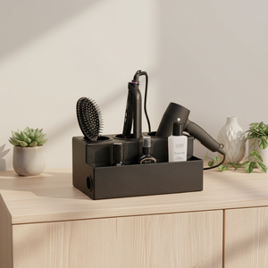 Organizador de Herramientas para el Cabello de Madera y Cuero de Primera Calidad, Soporte para Secador de Pelo, Organizador de Accesorios de Baño, Soporte para Encimera de Baño - Product Image 3
