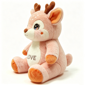 Peluche de ciervo rosa, peluche de cervatillo con manchas, peluche de ciervo adorable, decoración para habitación infantil con temática de bosque - Product Image 5