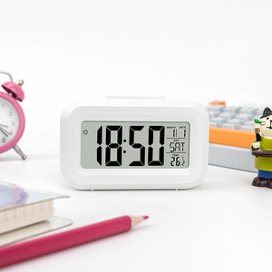 Mini Cute Electronic <b>Clock</b> <b>Digital</b> Alarm <b>Clock</b> With Temperature Day Date Display Snooze Function For Student Children Desk Use - Product Image 2