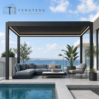 Pergola bioclimatique en alliage d'aluminium imperméable avec structure thermolaquée, fonctionnement motorisé ou manuel et dimensions 4x3 pour l'extérieur