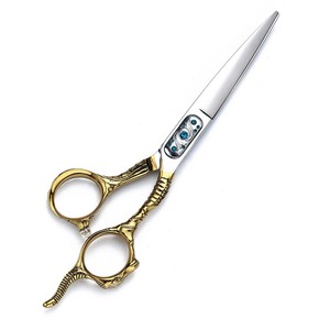 Hairdressing Scissors Set 6 Inch Stainless Steel Flat <b>Thinning</b> Shears Gold Silver Handle Professional Haircut Tools - Product Image 4