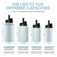 Bouteille d'eau sport en acier inoxydable de 192 oz avec poignée, grande capacité, design à large ouverture, idéale pour les voyages – Vente en gros