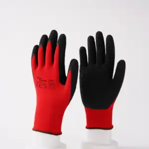 Latex Crinkle Gecoat Zwart Latex Palm Gecoat Handschoen Materiaal Flex Latex Gecoate Constructie Handschoenen