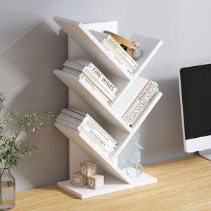 <b>Tree</b> Shaped Desktop Bookshelf Wood Storage Rack Office Organizer For Desk Students Creative <b>Bookcase</b> With Drawer - Product Image 2