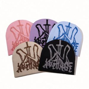 Bonnet d'hiver en acrylique respirant et imperméable de haute qualité, nouvelle collection, style Y2K, tricot jacquard personnalisé, idéal pour les voyages, vente en gros - Product Image 2