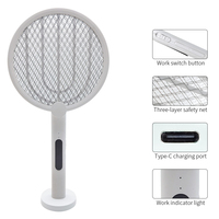 Raquette anti-moustiques électrique HXP portable rechargeable à batterie au lithium écologique