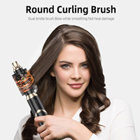 Sèche-cheveux multi-styler 5-en-1 pliable haute vitesse en céramique avec brosse soufflante, lisseur et boucleur automatique ionique 3 vitesses – Fabrication OEM