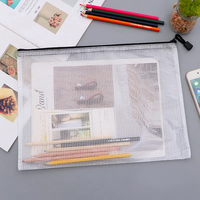 Sac de rangement A4 grande capacité en PVC transparent avec fermeture éclair, pochette multifonction pour organiser les fournitures de bureau
