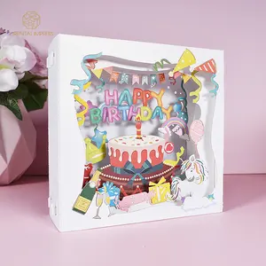 Забавная и новая 3D коробка дизайн Складная поздравительная открытка на день рождения