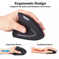 Ratón Vertical Ergonómico Inalámbrico 2.4G con RGB, Batería Recargable, 2400 DPI, Ratón para Juegos para Computadora Portátil, PC, Notebook