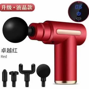 Mini pistolet de massage portable 2600mAh rechargeable par USB, moteur sans balais, 12 niveaux de vitesse, 5 têtes de massage - Product Image 3