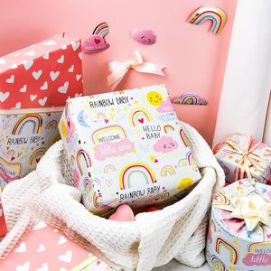 กระดาษห่อของขวัญลายเมทัลลิกฟอยล์สีรุ้ง ขนาด 17x33 ฟุต สำหรับห่อของขวัญเด็กผู้หญิงในงานเลี้ยงฉลองเบบี้ชาวเวอร์ - Product Image 6