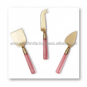 Ensemble d'outils de cuisine contemporains (3 pièces) Planches à fromage en bambou, résine et bois d'acacia Présentoirs de cuisine tendance avec emballage cadeau - Product Image 1