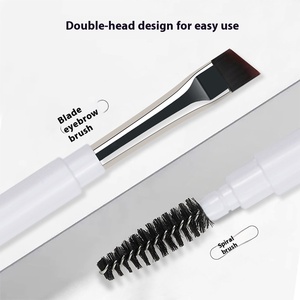 Tragbare Double Ended Eyeliner Wimpern zange Pinsel Ultra dünne abgewinkelte Eyeliner Augenbrauen Wimpern Make-up Pinsel Großhandel Kosmetik - Product Image 5