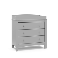 Table à langer moderne à 3 tiroirs, finition gris galet, pour système de tiroirs emboîtables certifiés Gold en acier